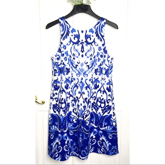 Lauren Ralph Lauren Dresses & Skirts - LRL Blue + White Damask Formal Cocktail Dress